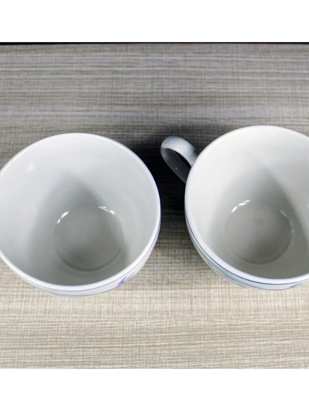 Vtg Forever Spring Stoneware 16 oz Jumbo Mug Coffee Tea Set of 2 Cottagecore 80s